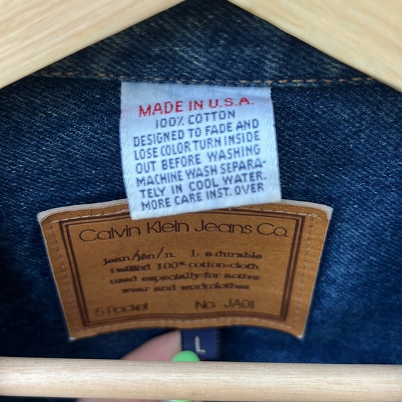 •vintage• Calvin Klein Jeans Co. faded twilled cotton denim 5 pocket jacket - Picture 3 of 6